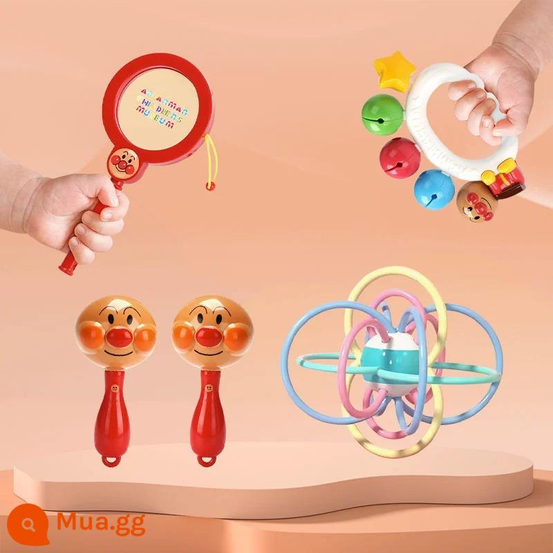 Đồ chơi cầm tay búa lục lạc cho bé sơ sinh Anpanman 0-6-12 tháng tuổi bé cầm nắm - 1 đôi maracas + lục lạc + bóng Manhattan + chuông tay