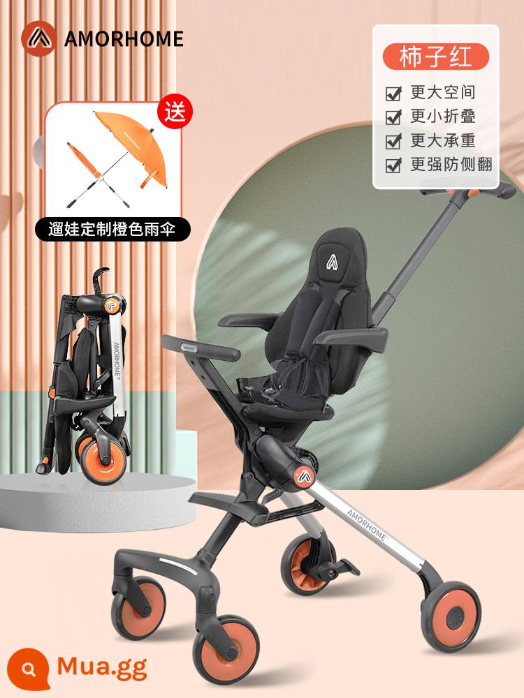 Amorhome Walking Baby Slip -Watter ArtiFact 2021 MỚI MỚI GIÀU CAO CẤP CAO CẤP - Ô màu đỏ hồng + cam [kiểu nửa túi]