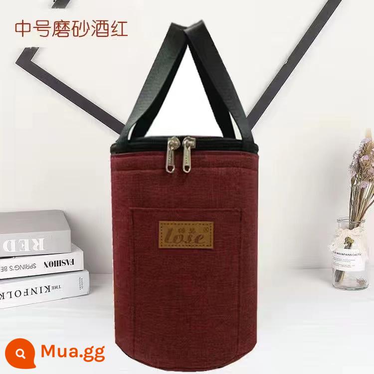 Thống nhiệt cách nhiệt Than Hệ thống sưởi Tay áo dày lớn hình tròn Bento Bento Bento -lifting tròn thùng nhôm túi nhôm túi - Kích thước trung bình cao 23 rộng 15 thùng màu đỏ [cách nhiệt]