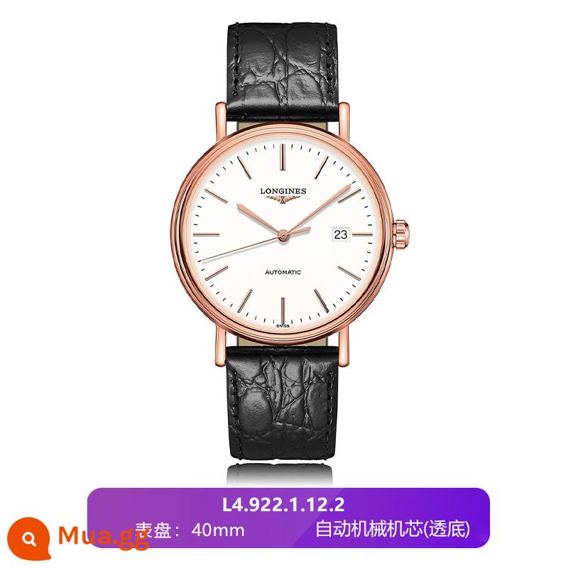 Bảo hành toàn cầu Đồng hồ Longines Swiss Đồng hồ cơ nam Magnificent Series L4.921.4.11.2 - L4.922.1.12.2-Dây đai trắng-40mm