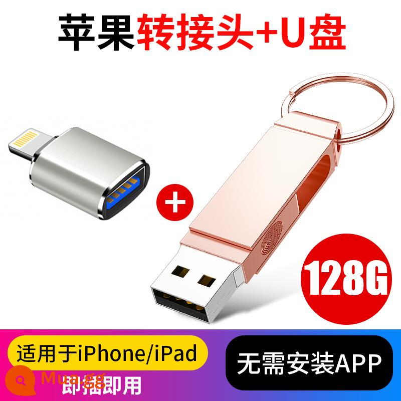 Bộ chuyển đổi Apple điện thoại di động type-c OTg Android Ổ đĩa flash chuyển đổi Xiaomi/OPPO/micro-usb - Bộ chuyển đổi Apple (bạc) + ổ flash USB màu vàng hồng ①②⑧G