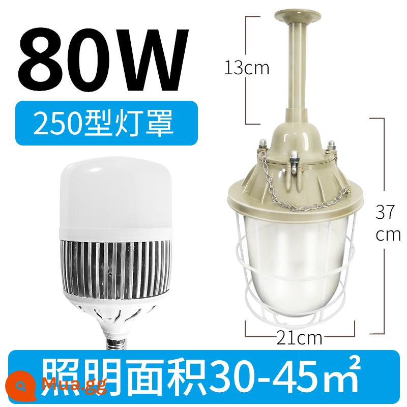 Đèn led chống cháy nổ nhà xưởng đèn công nghiệp khai khoáng chiếu sáng nhà xưởng nhà kho trạm xăng nhà xưởng chụp đèn chống bạo động chống cháy nổ siêu sáng - Chao đèn loại 250 + (nhôm 80W)-Bóng đèn LED (có giấy chứng nhận đầy đủ)