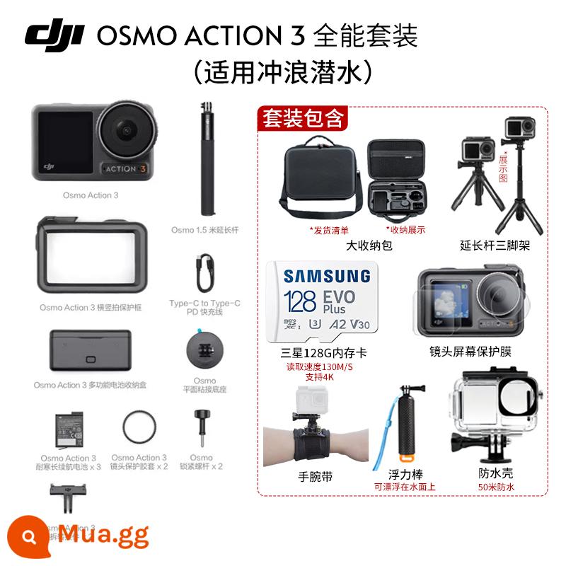 Camera thể thao DJI ACTION3 chống nước chống rung độ nét cao live 5k selfie - Bộ đồ toàn diện ♥ Sự lựa chọn tốt nhất để lặn và lướt sóng