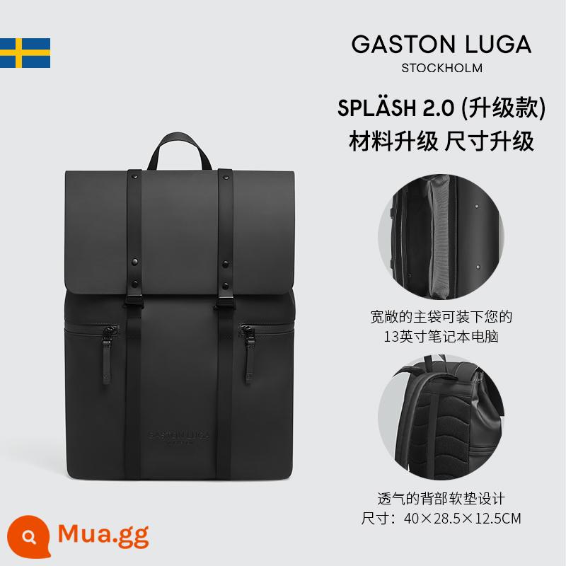 Gasttonluga Máy tính ba lô nam giới dành cho phụ nữ lớn - Mẫu nâng cấp màu đen sang trọng 13"