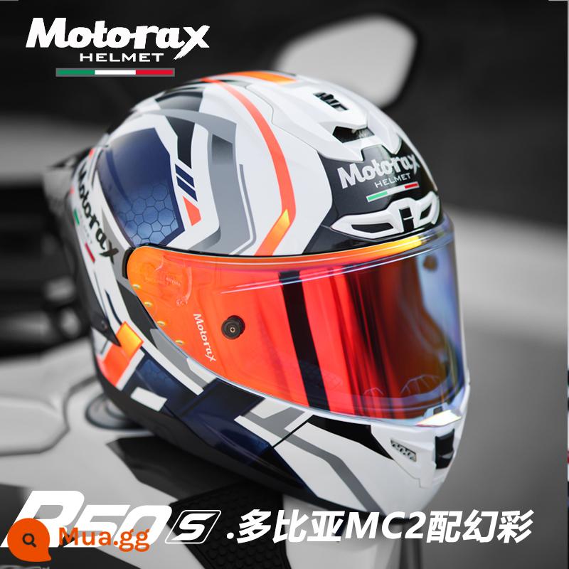 MOTORAX R50S Koi Đầu Xám Mũ Bảo Hiểm Nam Nữ Bốn Mùa Đầu Máy Full Mũ Bảo Hiểm Cá Tính Thoáng Mát Đầu Máy Đa Năng - R50S Dobia MC2 với bản giao hưởng