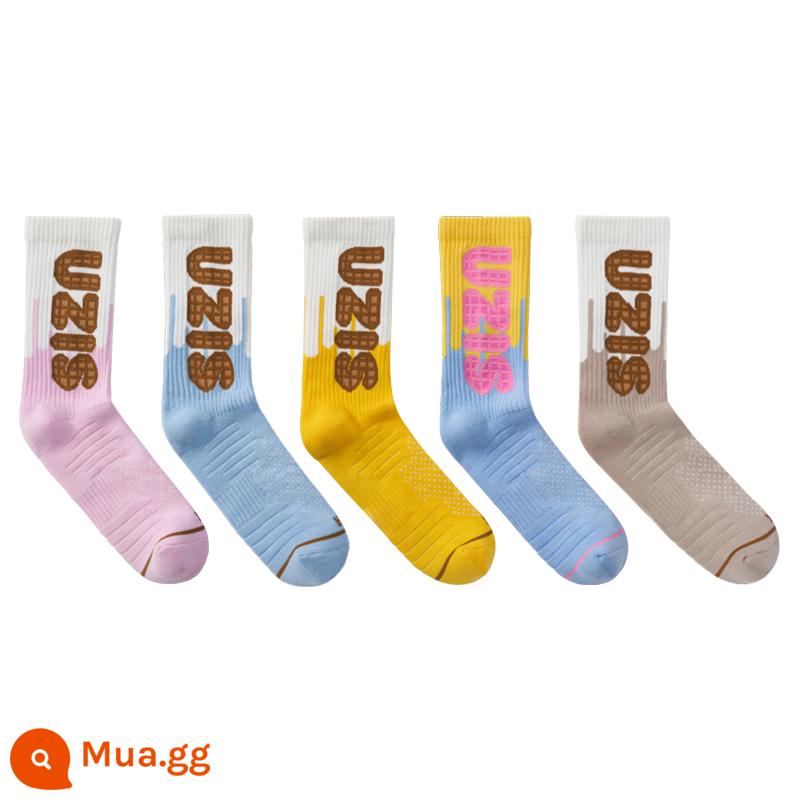 ACE toàn diện Uzis Basketball SOCKS CAO CẤP CHIA SẺ GIÁ TRỊ MENCOLOR MÀU SẮC MÀU SẮC [ICE CREAM] - Kem năm cặp