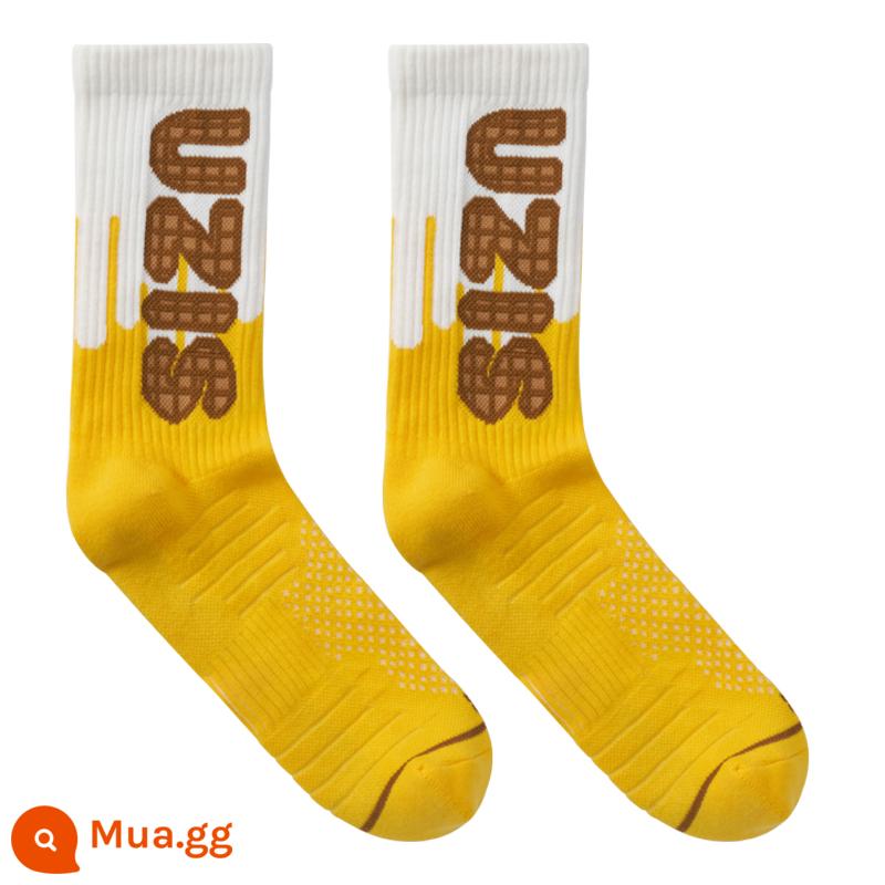 ACE toàn diện Uzis Basketball SOCKS CAO CẤP CHIA SẺ GIÁ TRỊ MENCOLOR MÀU SẮC MÀU SẮC [ICE CREAM] - Xoài màu vàng và trắng