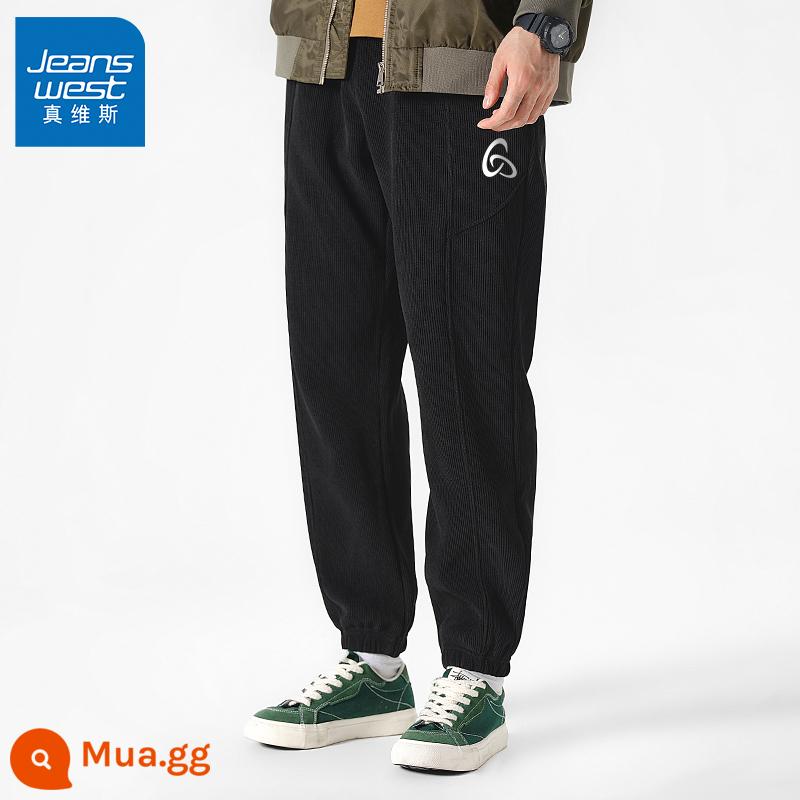 JR Jeanswest Voan quần thể thao nam Plus quần nhung mùa đông quần âu nam mùa đông quần thu đông - [Quần yếm lông cừu] đen #ZS trắng JX