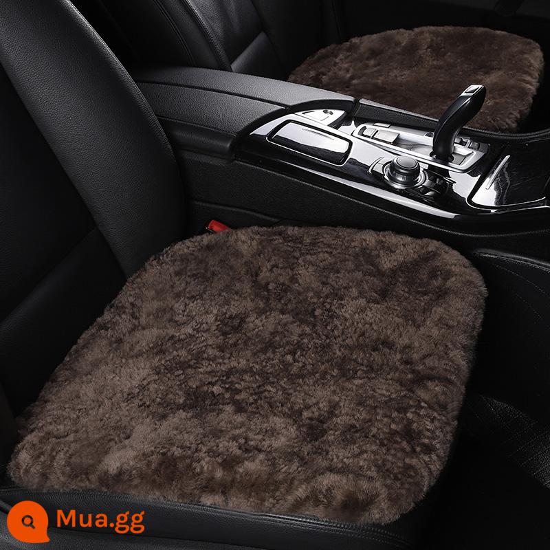 Mùa đông Cushion Wool ba -Piece Shaid Shaired Sheep Sheep Fur Fur Plush, Back -Up Single Film Nữ Ghế Ghế đệm - Bộ ba món màu nâu Mocha