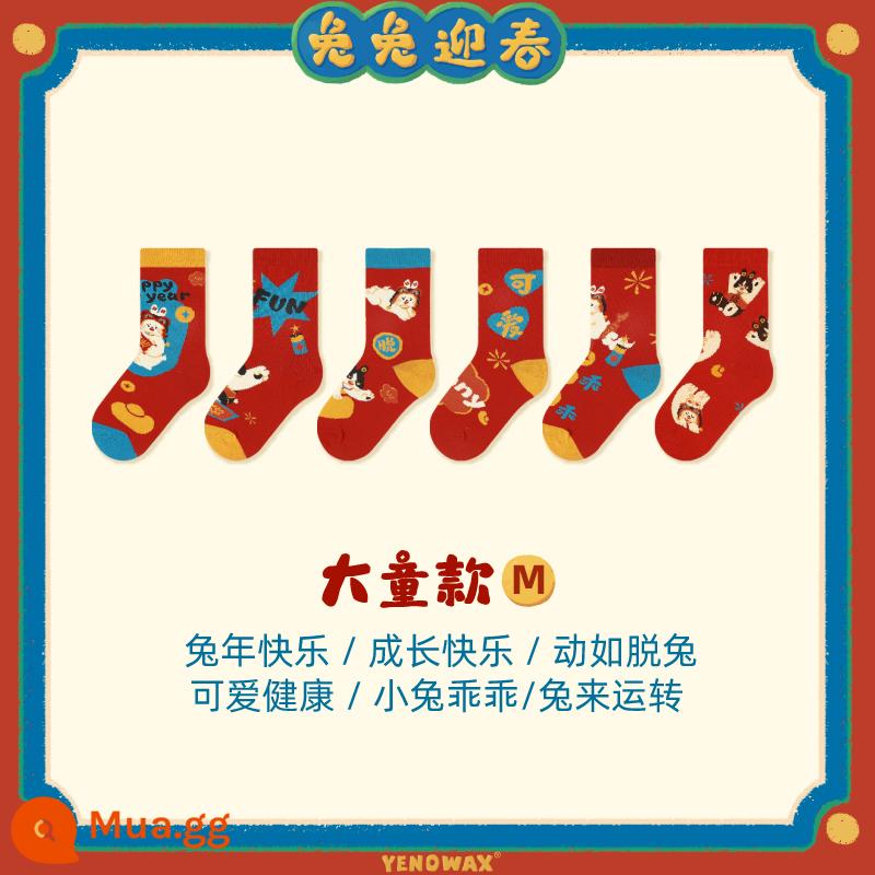 YNWX Rabbit Year Good Luck Sock Box NĂM MỚI TUYỆT VỜI GIỚI THIỆU BẮT ĐẦU TUYỆT VỜI TUYỆT VỜI - Tutu Chào Xuân Lớn Trẻ Em Mẫu M Size