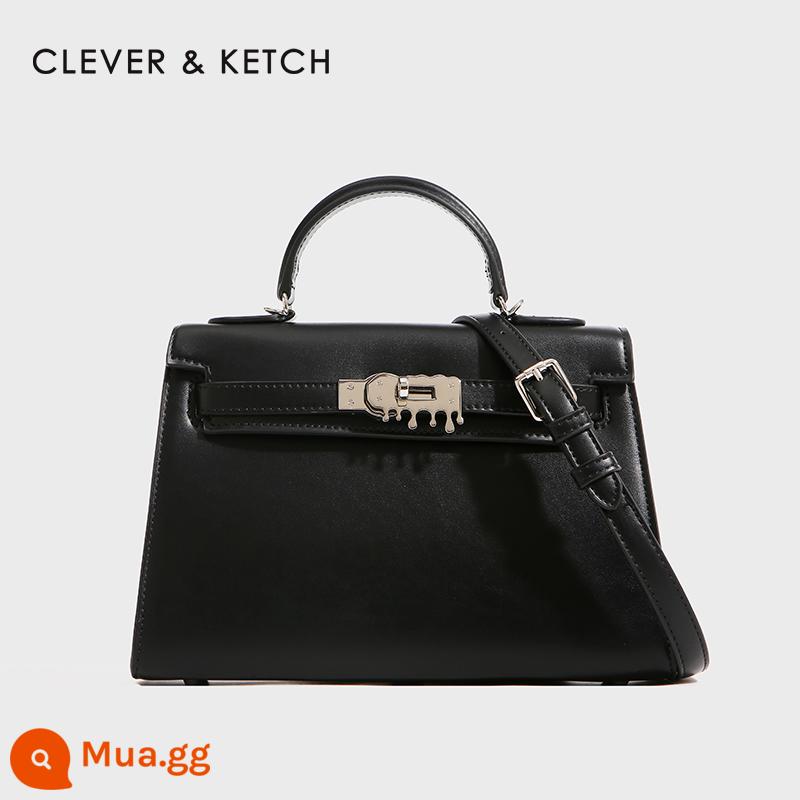 Túi Clever&Ketch nữ 2022 mới lưới màu đỏ túi xách thời trang cao cấp cảm giác một bên Túi Messenger Kelly - đen