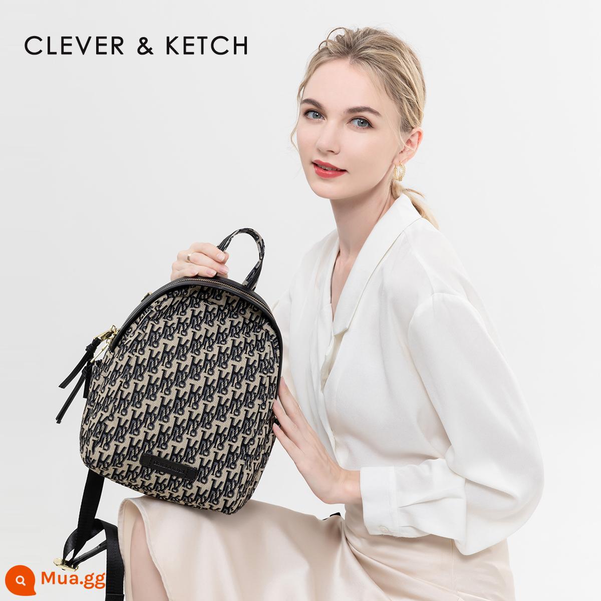 Balo Clever&Ketch nữ 2022 phiên bản Hàn Quốc mới vải Oxford ba lô nhỏ dung tích lớn túi du lịch canvas - đen