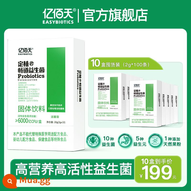 Yibaitian Probiotics Phụ nữ trưởng thành Người lớn Trẻ em Phụ nữ mang thai Prebiotics đường tiêu hóa Bột Probiotic - [Chandao 600 tỷ 10 miếng trong mười hộp]