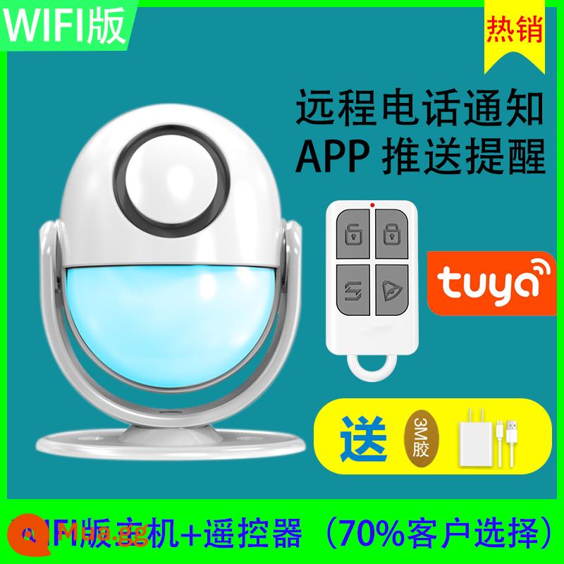 Báo động chống trộm tại nhà báo động hồng ngoại cơ thể con người cảm ứng trong nhà cửa và cửa sổ điều khiển từ xa tên trộm hiện vật một chìa khóa - Phiên bản B.WIFI-phone + điều khiển từ xa + nguồn điện (được 70% khách hàng lựa chọn) ✅