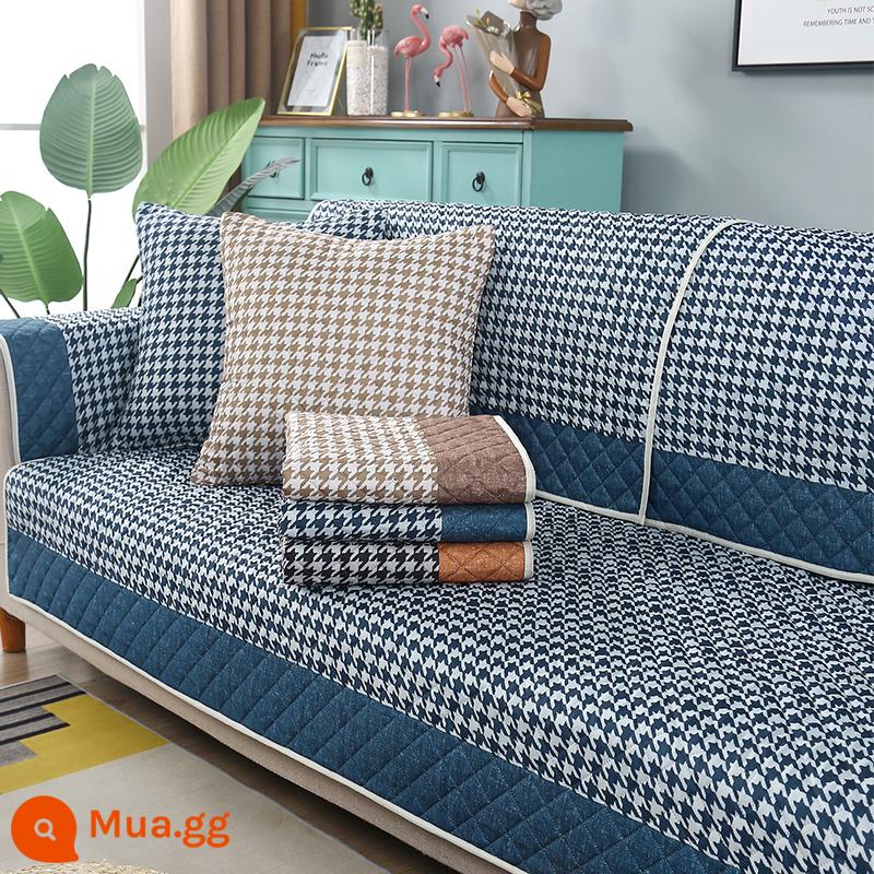 Ưu đãi đặc biệt và miễn phí vận chuyển đệm, đệm sofa, vỏ sofa, vỏ bọc chống trượt đa năng cho tất cả các mùa, đệm trọn gói đơn giản, đệm chống mài mòn - màu xanh răng chó săn