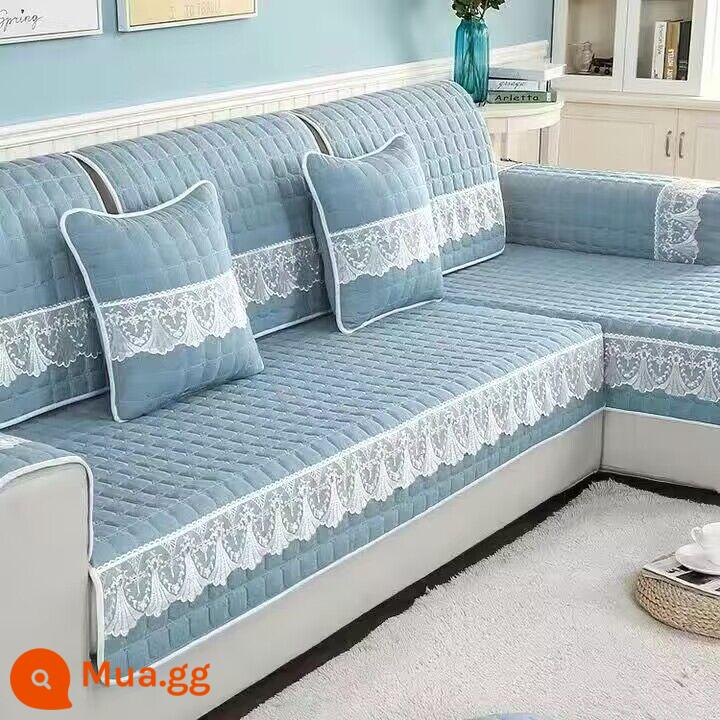 Ưu đãi đặc biệt và miễn phí vận chuyển đệm, đệm sofa, vỏ sofa, vỏ bọc chống trượt đa năng cho tất cả các mùa, đệm trọn gói đơn giản, đệm chống mài mòn - Màu xanh yên tĩnh