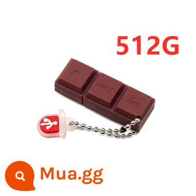 Ổ đĩa U 128g hoạt hình thỏ trắng kẹo bơ cứng sáng tạo chống nước dễ thương bé trai và bé gái quà tặng doanh nghiệp tùy chỉnh xe ô tô USB - Socola đen Sweetheart 512G