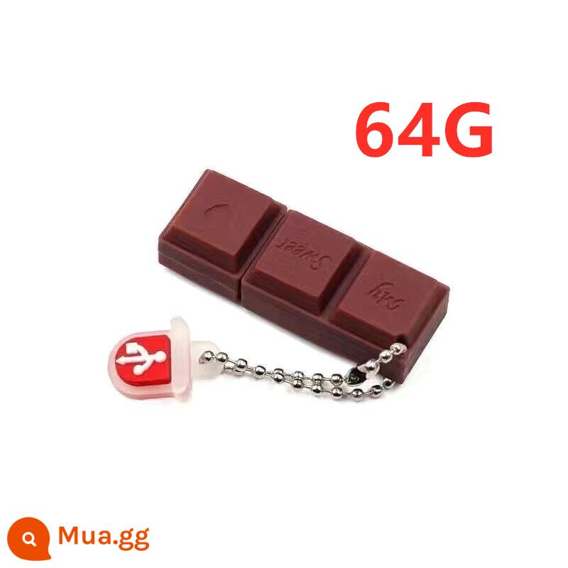 Ổ đĩa U 128g hoạt hình thỏ trắng kẹo bơ cứng sáng tạo chống nước dễ thương bé trai và bé gái quà tặng doanh nghiệp tùy chỉnh xe ô tô USB - Chocolate Sweetheart Màu Nâu Đậm 64G