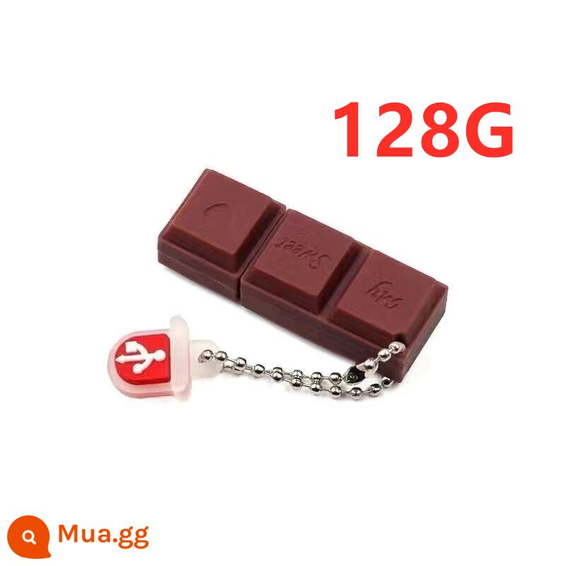 Ổ đĩa U 128g hoạt hình thỏ trắng kẹo bơ cứng sáng tạo chống nước dễ thương bé trai và bé gái quà tặng doanh nghiệp tùy chỉnh xe ô tô USB - Socola Nâu Sweetheart 128G