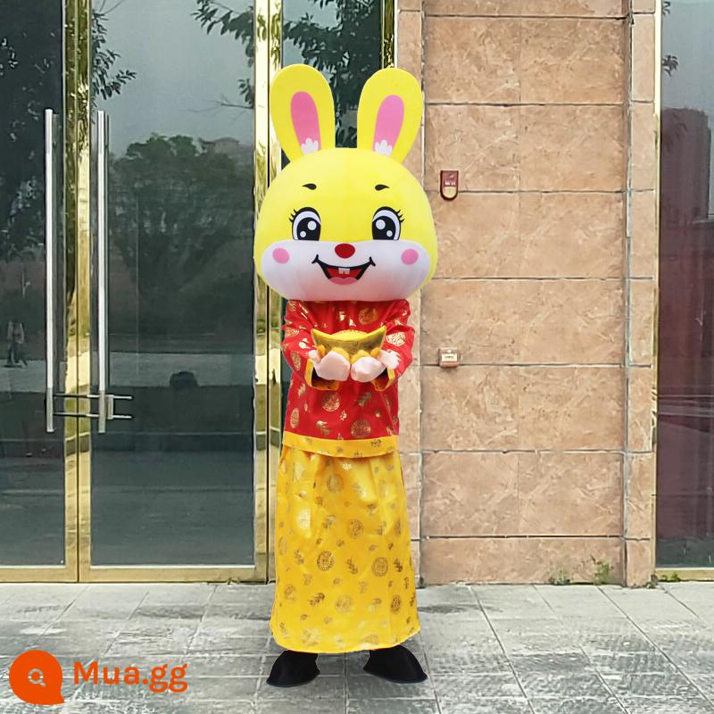 Thỏ hoạt hình Doll Quần áo Thỏ năm đi bộ Hoạt động Prot & Zodiac Linh vật hiệu suất Quần áo búp bê - Thỏ may mắn hai mảnh số 1 - thỏi miễn phí (bộ hoàn chỉnh)