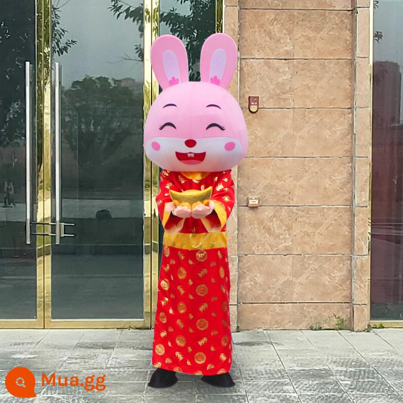 Thỏ hoạt hình Doll Quần áo Thỏ năm đi bộ Hoạt động Prot & Zodiac Linh vật hiệu suất Quần áo búp bê - Thỏ thần tài dễ thương số 3 - Yuanbao miễn phí (bộ hoàn chỉnh)