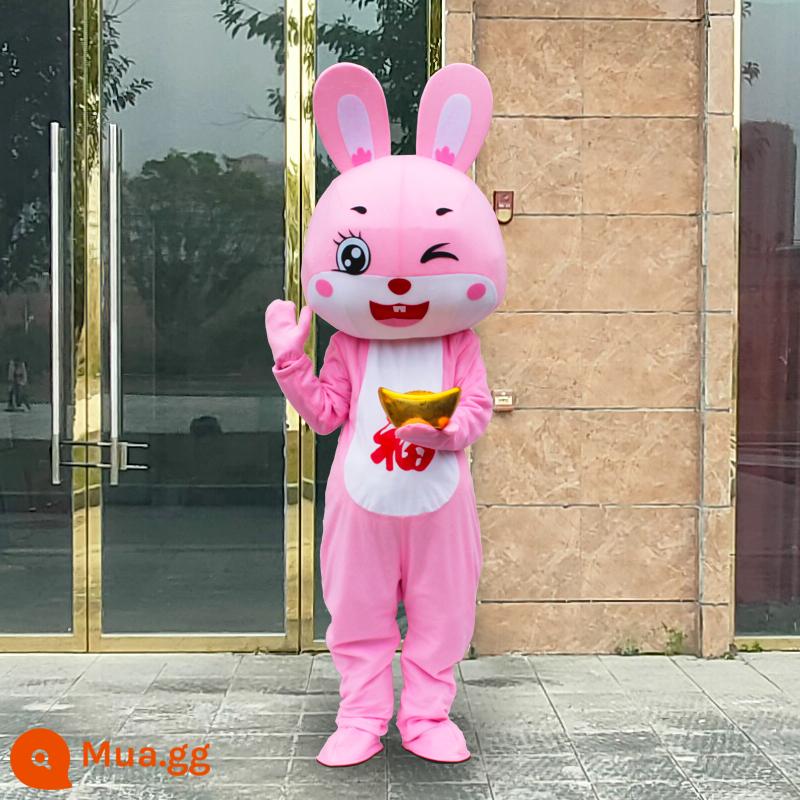 Thỏ hoạt hình Doll Quần áo Thỏ năm đi bộ Hoạt động Prot & Zodiac Linh vật hiệu suất Quần áo búp bê - Thỏ dễ thương số 4 Yuanbao miễn phí (Bộ hoàn chỉnh)