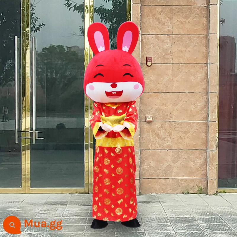 Thỏ hoạt hình Doll Quần áo Thỏ năm đi bộ Hoạt động Prot & Zodiac Linh vật hiệu suất Quần áo búp bê - Chúc mừng Thần tài Thỏ số 3 - Yuanbao miễn phí (bộ hoàn chỉnh)