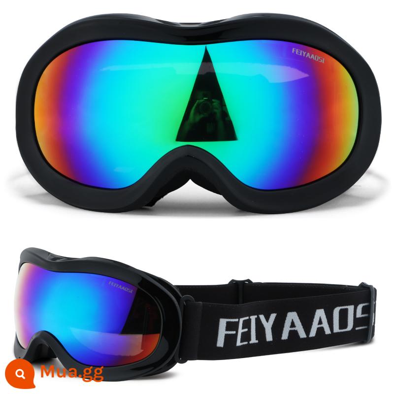 Kính trượt tuyết Ski Gương, Trẻ em, Girls, Baby Snow Field Goggles Card Thiết bị chống lại bộ đầy đủ - phim đầy màu sắc khung đen