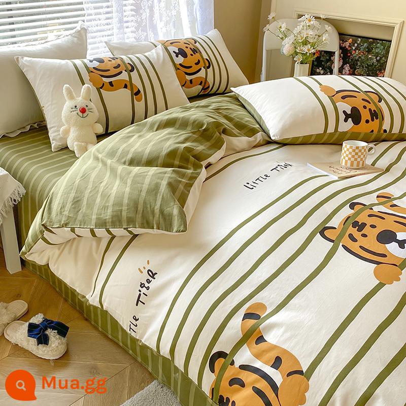 Jie Liya cotton nguyên chất vỏ chăn 1 mảnh 100 cotton vỏ chăn Bộ lõi vỏ chăn 150x200 vỏ chăn ga gối 200x230 - Tiger nhỏ