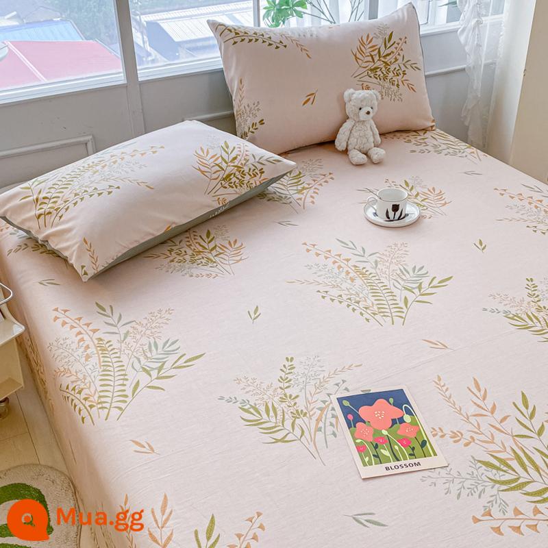 Jie Liya Phong Cách Bắc Âu Ga Giường Cotton Đơn 100 Cotton Mùa Hè Đơn Ký Túc Xá Sinh Viên Đôi Chăn Cho Trẻ Em - Greenery [cotton chải kỹ, thân thiện với da, thoáng khí và thích hợp để ngủ khỏa thân]