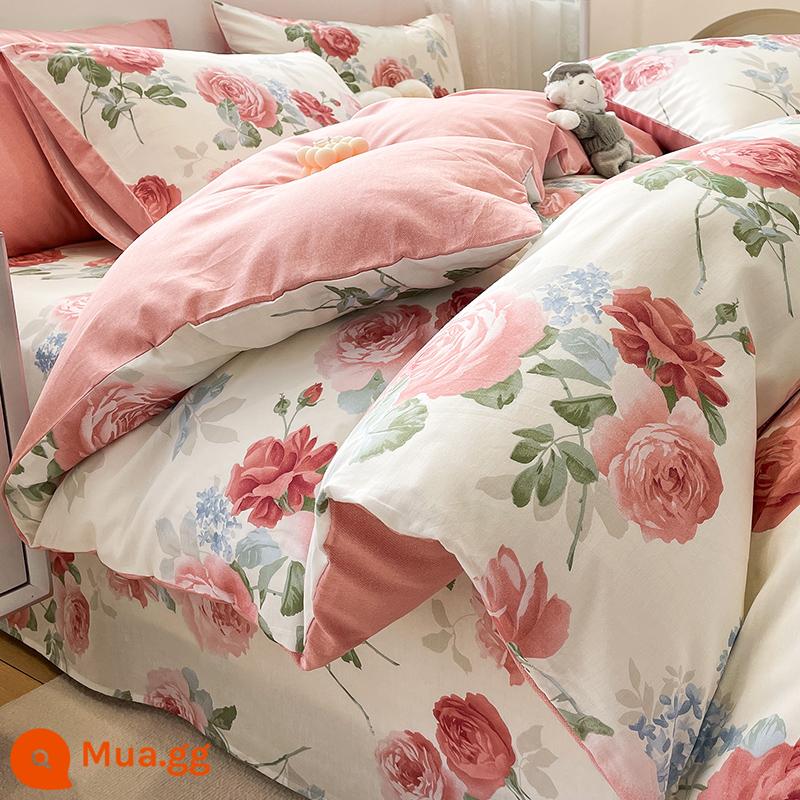 Jie Liya cotton nguyên chất vỏ chăn 1 mảnh 100 cotton vỏ chăn Bộ lõi vỏ chăn 150x200 vỏ chăn ga gối 200x230 - đóng băng trên bánh