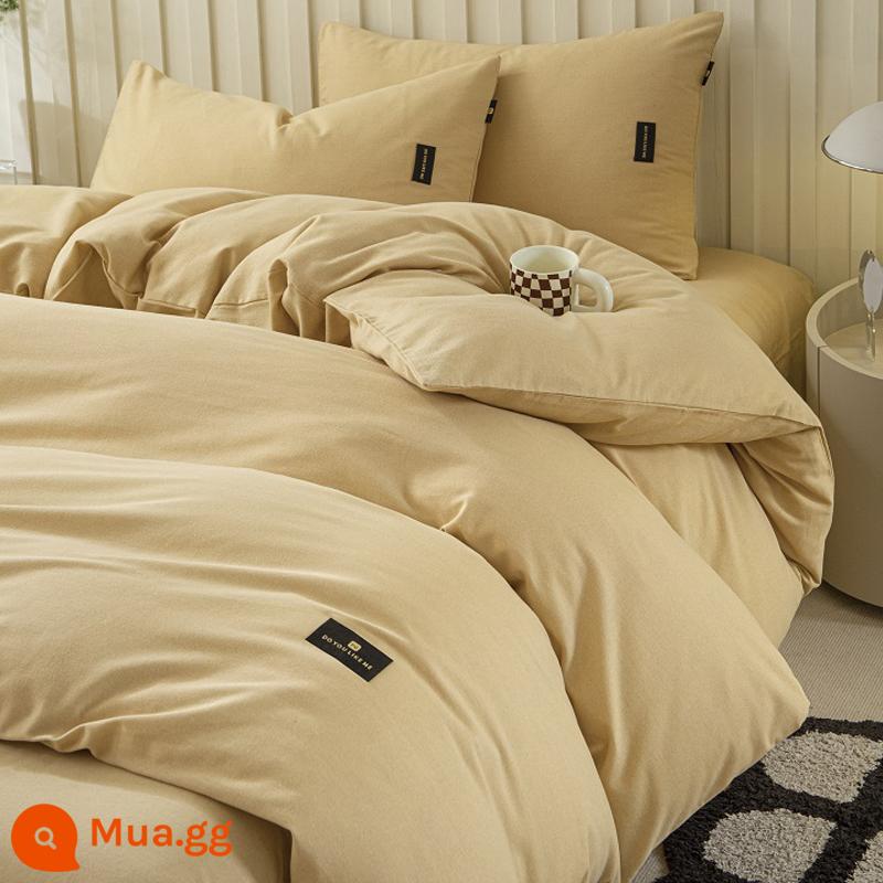 Jieliya cotton nguyên chất chải vỏ chăn 1 mảnh cotton ký túc xá sinh viên đơn 1.5m vỏ chăn 150x200x230 - Cà phê sữa [vải chải dày, thân thiện với da và thoáng khí]