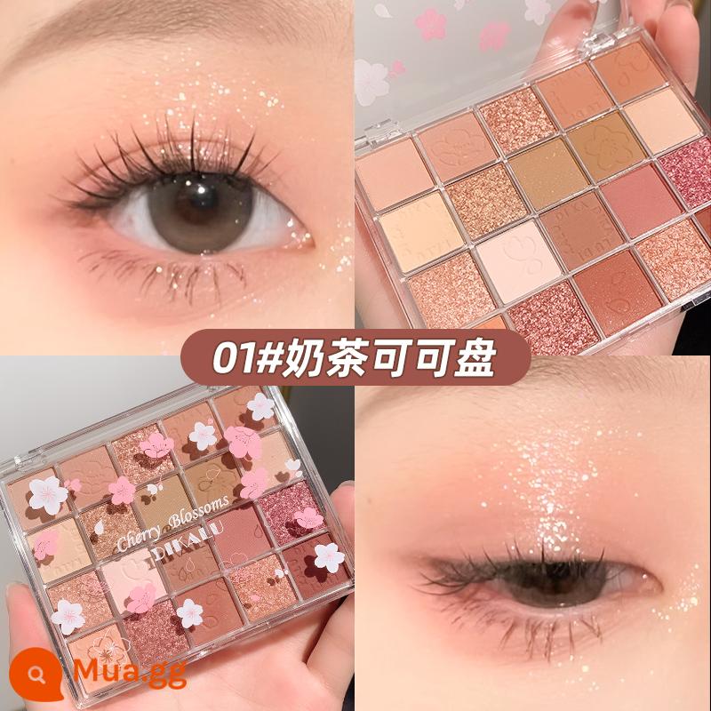 Bảng phấn mắt mùa hè sequins màu đất giá trị cao thương hiệu thích hợp nữ tương đương 2021 hàng mới cửa hàng chính hãng - 01# (phấn mắt 20 màu) trà sữa cacao + cọ đánh phấn mắt