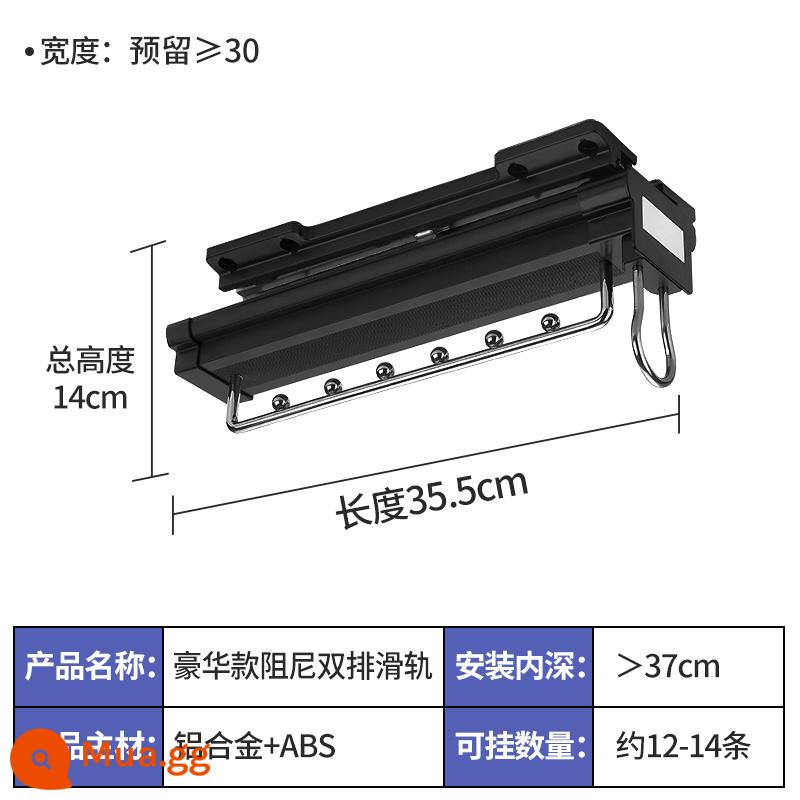 Tủ quần áo nông Tủ treo quần áo Tủ thanh treo Tủ quần áo gắn trên cùng Kéo ra theo chiều dọc Móc treo quần áo dạng ống lồng Tủ thanh treo Tủ mỏng Quần áo Pass - Giảm chấn C model-36cm màu đen