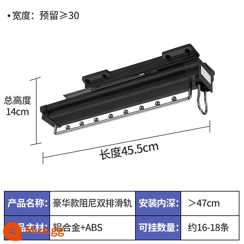 Tủ quần áo nông Tủ treo quần áo Tủ thanh treo Tủ quần áo gắn trên cùng Kéo ra theo chiều dọc Móc treo quần áo dạng ống lồng Tủ thanh treo Tủ mỏng Quần áo Pass - Giảm chấn C model-45.5cm màu đen