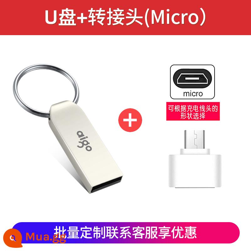 Ổ Đĩa Flash Yêu Nước Tùy Chỉnh Logo Chữ Tốc Độ Cao Ô Tô Ổ Đĩa Flash 32G Dung Lượng Lớn USB Màn Hình Phẳng Chính Hãng 64G - Chuẩn 32G + Micro adapter