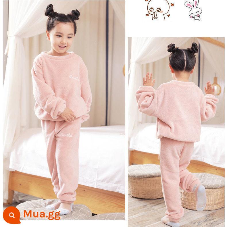 Quần áo ấm trẻ em cộng với cashmere bé gái và bé trai ấm phù hợp với mùa xuân và mùa đông quần pyjama ấm áp quần áo khoác ngoài dày cho bé - bột tình yêu đầu tiên