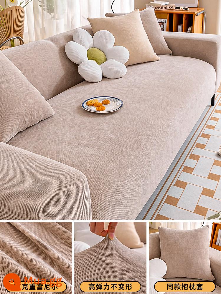 Voan thun ghế sofa bao gồm tất cả đa năng bốn mùa đa năng mới bọc ghế sofa chống mèo trầy xước đệm D2 - Sheng Cang - Cà phê trà sữa Chenille