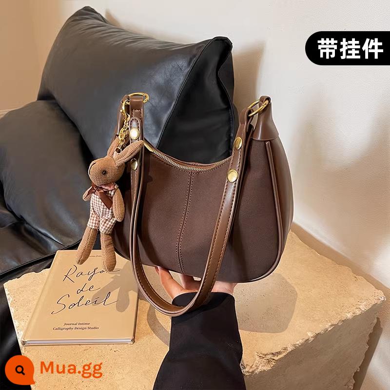 [Treasure Sisters Group] Túi hình bán nguyệt thời trang MYCO BAGS, đa năng để đi lại hàng ngày - Cà phê Maillard