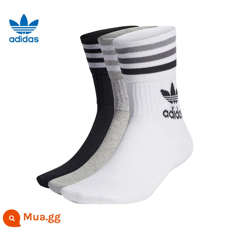 Vớ Adidasadidas, vớ bóng rổ, vớ thể thao, vớ cỏ ba lá nam, vớ trẻ em - [Clover] Ba đôi đen, trắng và xám HC9554, size M ưu đãi đặc biệt