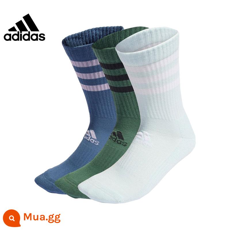 Vớ Adidasadidas, vớ bóng rổ, vớ thể thao, vớ cỏ ba lá nam, vớ trẻ em - Tất ba màu HI3435 ba đôi