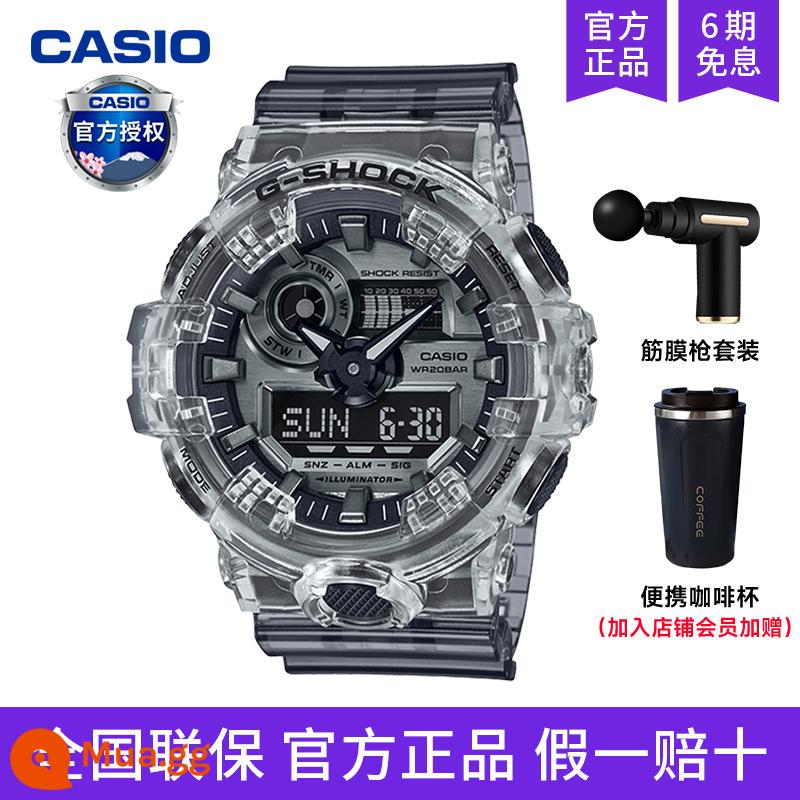 CasioCASIO đồng hồ chiến binh đen nam gshock nữ sinh viên thể thao trái tim bóng tối ga110 chính hãng - GA-700SK-1ADR [tặng bộ súng + cốc cà phê]