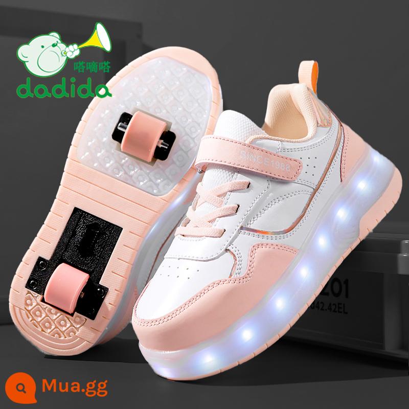 Heelys Giày Bé Gái Mùa Thu 2023 Mới Flash Trẻ Em Giày Trượt Patin Học Sinh Tiểu Học Đôi Lăn Có Bánh Xe - Màu hồng [hình ảnh chính]