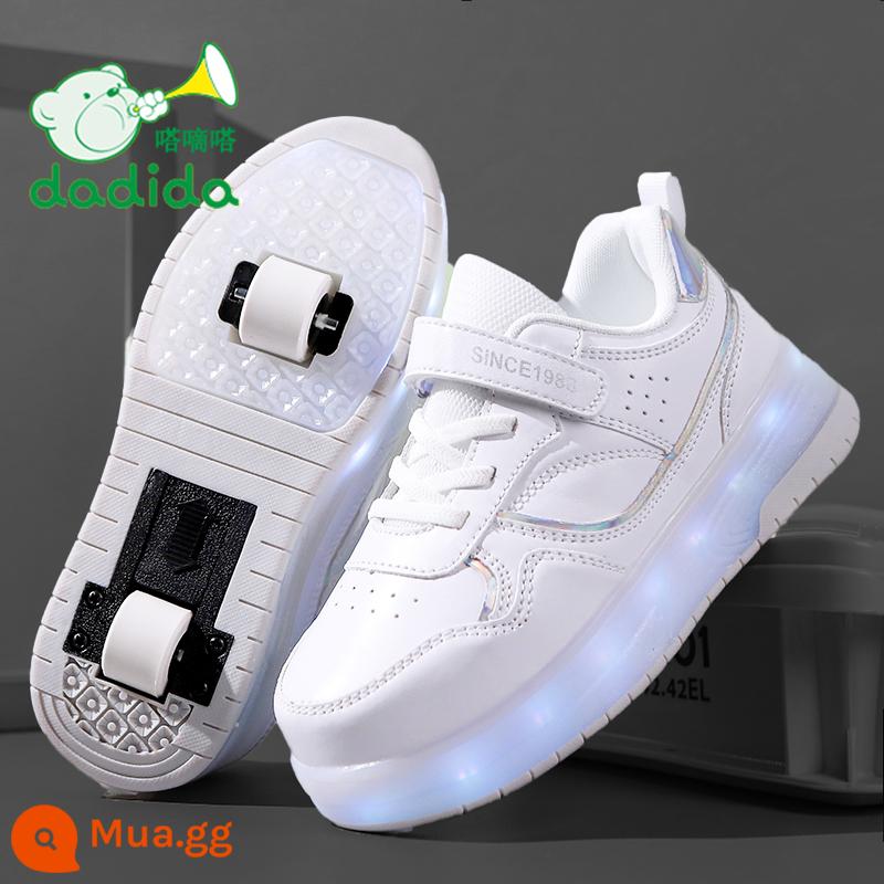 Heelys Giày Bé Gái Mùa Thu 2023 Mới Flash Trẻ Em Giày Trượt Patin Học Sinh Tiểu Học Đôi Lăn Có Bánh Xe - Trắng [hình ảnh chính]