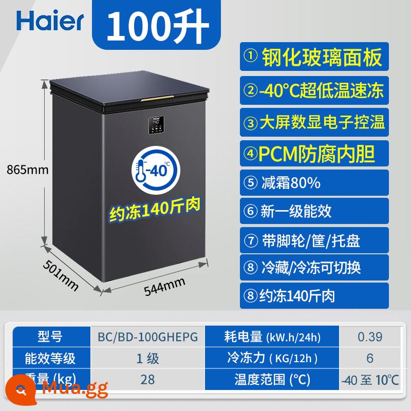 Tủ đông Haier âm 40 độ đông 100/142/200L tủ đông nhỏ nhiệt độ cực thấp cấp đông hoàn toàn không đóng tuyết - -Xingyun Bạc 100