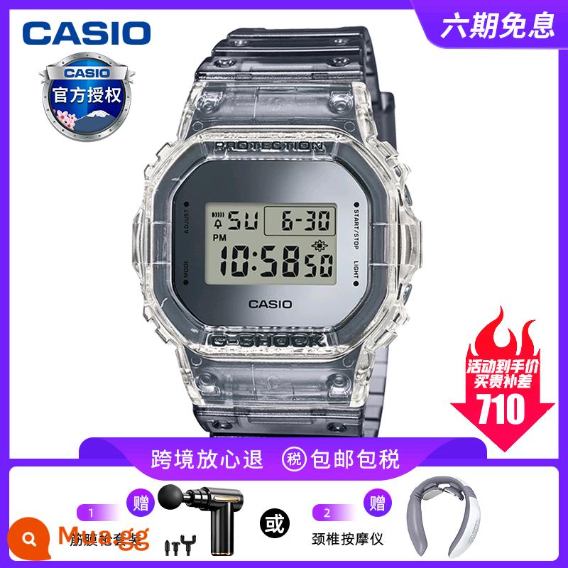 Quà tặng đồng hồ CASIO nam gshock tắc kè hoa trái tim đại dương đồng hồ thể thao GA100BL - DW-5600SK-1DR khối băng nhỏ cứng rắn/trở về xuyên biên giới với súng fascia tự tin/miễn phí