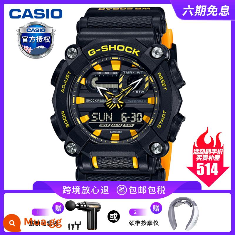 Quà tặng đồng hồ CASIO nam gshock tắc kè hoa trái tim đại dương đồng hồ thể thao GA100BL - GA-900A-1A9DR màu cam cổ điển/trở lại xuyên biên giới với súng mê hoặc tự tin/tự do