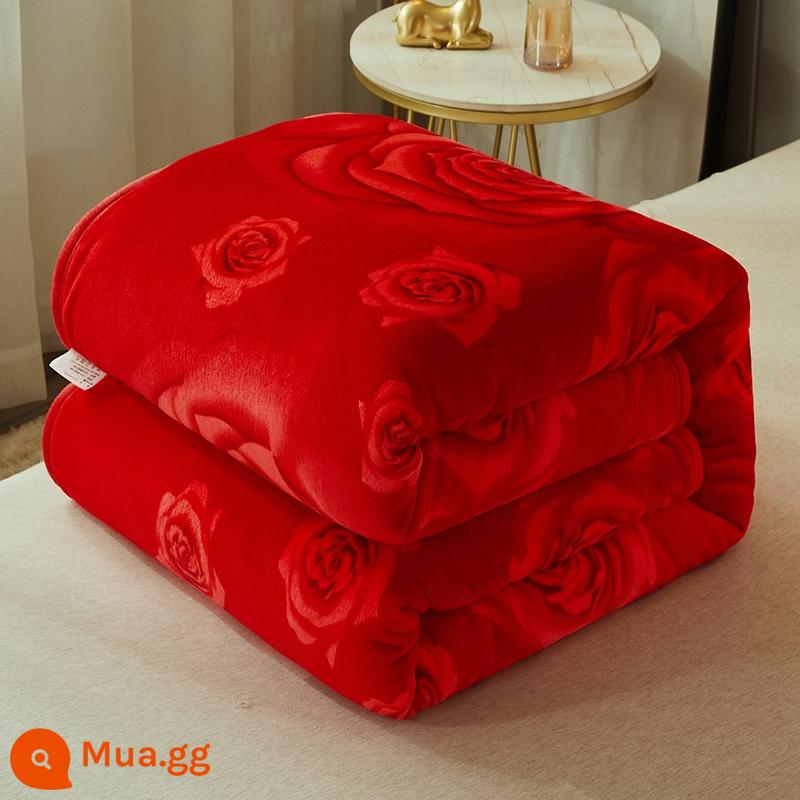 Chăn chăn văn phòng dày mềm ấm chăn nhỏ thảm sofa đơn chăn sữa vải nỉ tấm - Red True Love Đã Được Kiểm Định Chất Lượng