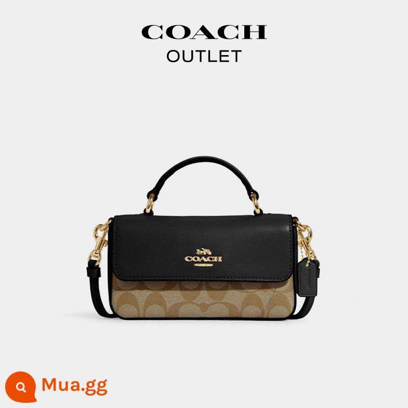 [Tùy chỉnh quà tặng sang trọng] COACH/COACH Ole Women's Classic Logo Mini JOSIE Túi đeo chéo có tay cầm - IM/khaki đen phối màu