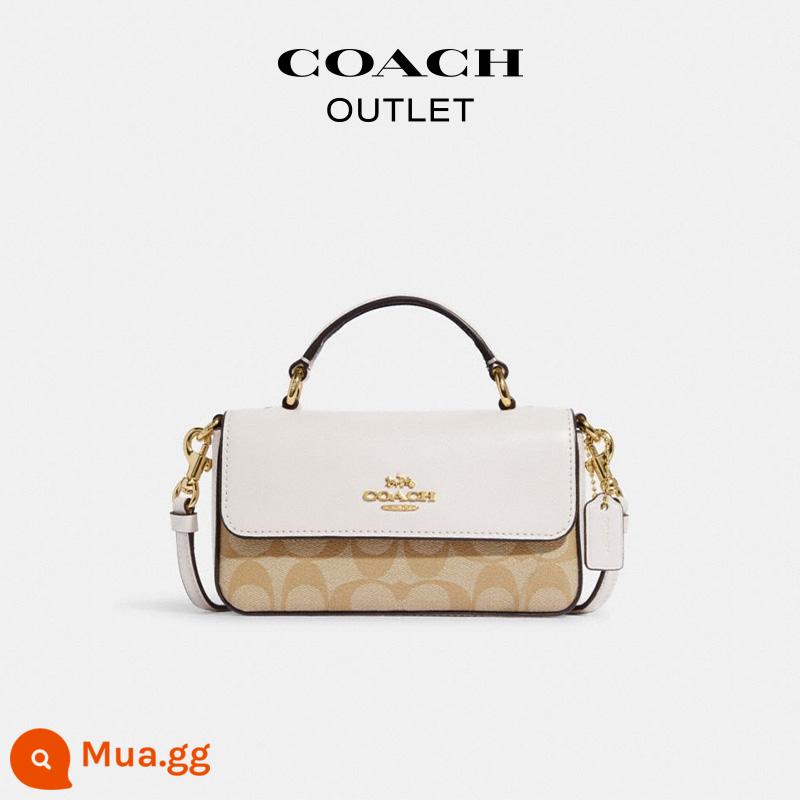 [Quà tặng năm mới] COACH/COACH Ole Classic Logo Mini JOSIE Túi Messenger có quai trên - IM/Light Kaki phấn trắng phối màu